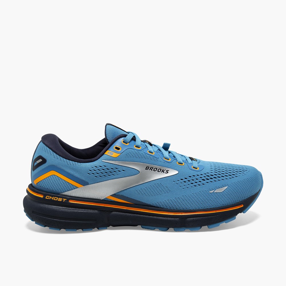 Chaussures Running Route Brooks Ghost 15 GTX Bleu Marine Grise Homme | NRX-2891443